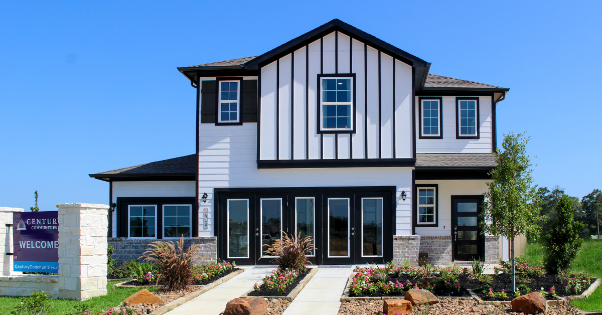 Dramatic Contrast Farmhouse Exterior 