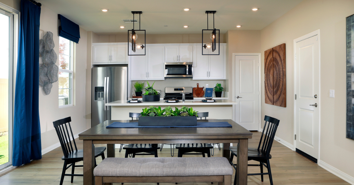 Dining room and kitchen