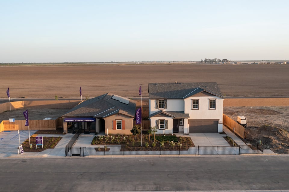 liberty hill, sales center aerial view, tulare, ca