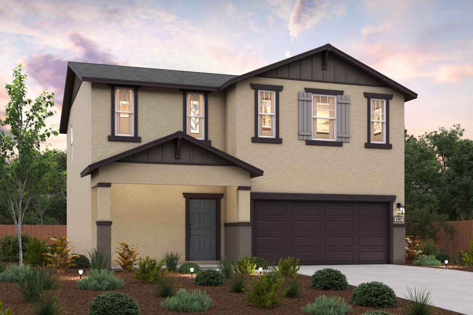 crest view, fig elevation b rendering, right swing, merced, ca