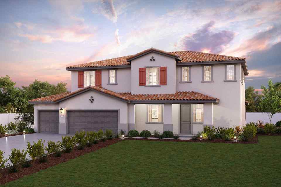 Plan 2 elevation A exterior rendering at Promontory at Ridgemark by Century Communities