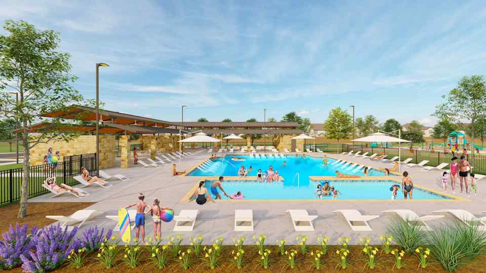 Stallion Run amenities, pool area rendering
