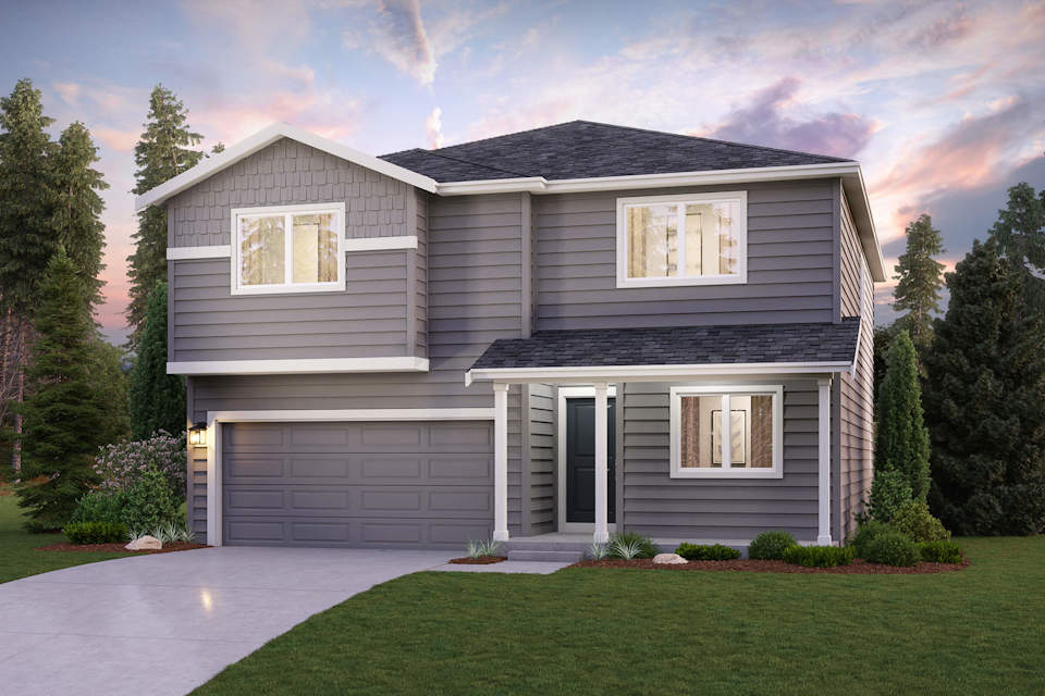 The Bennett Elevation B - 2 Bay Garage at Mountain View Meadows