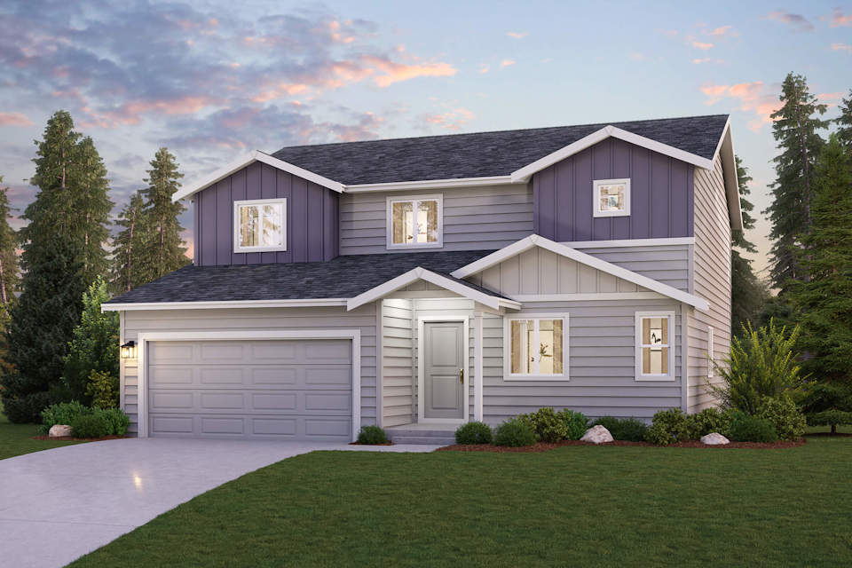 The Delaney Elevation A - 2 Bay Garage at Mountain View Meadows