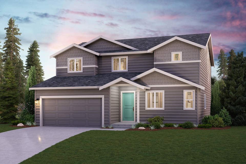 The Delaney Elevation B - 2 Bay Garage at Mountain View Meadows
