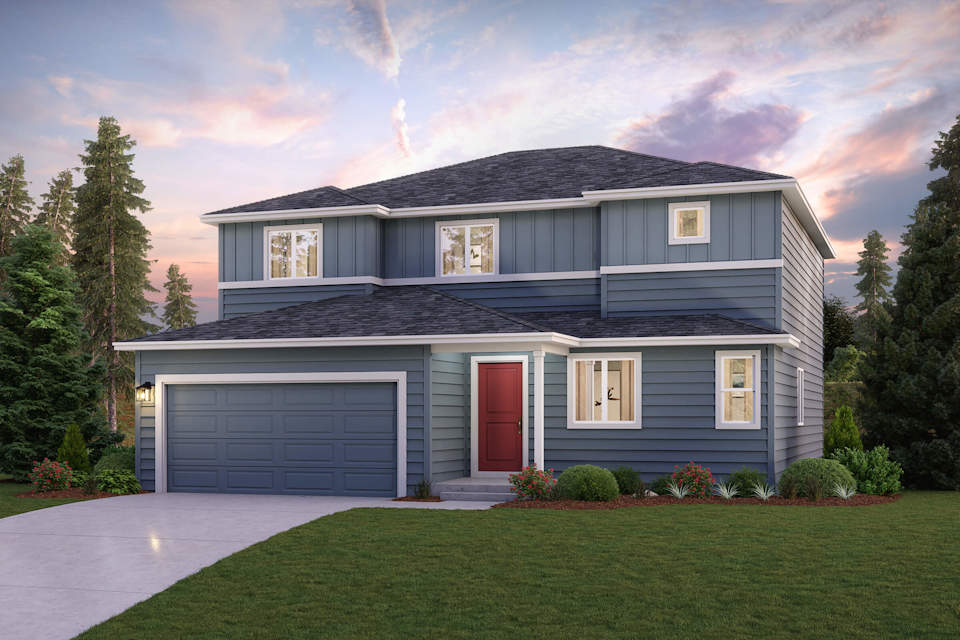 The Delaney Elevation C - 2 Bay Garage at Mountain View Meadows