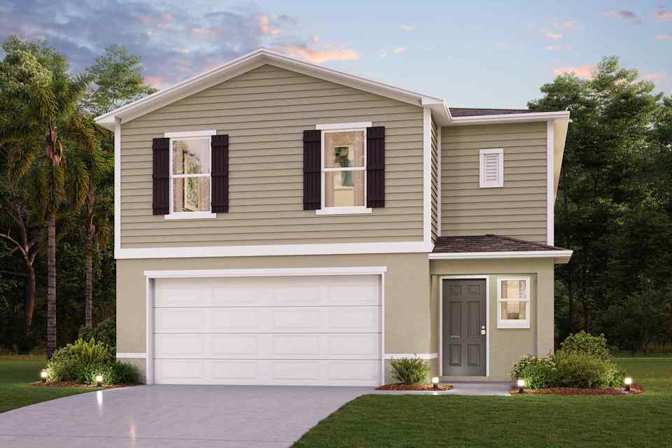 Sumter Villas single-family one-story stucco render Mayfield Elevation A in Bushnell FL