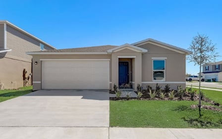A house with a garage.